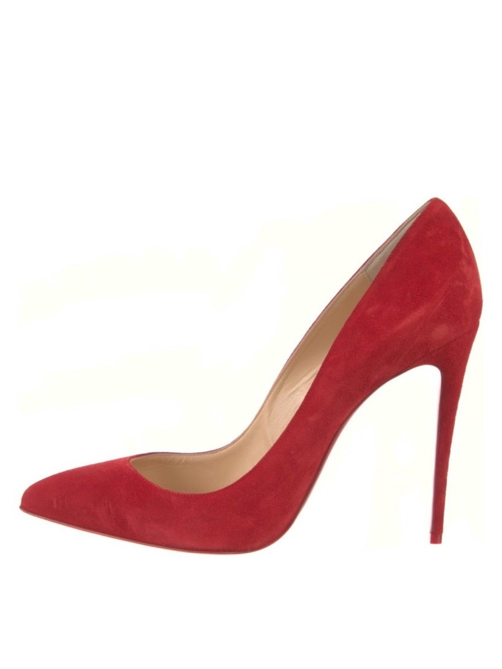 Christian Louboutin Red Suede Pointed Stiletto Pump